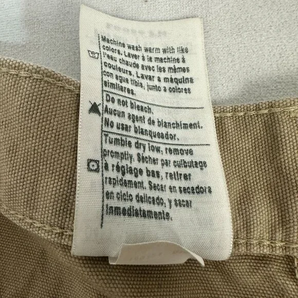 Carhartt Mens Loose Fit Canvas Carpenter Pants Khaki Utility Workwear Size 42X30 - Picture 8 of 12